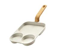 Illkjasfc Compacts 3 Section Nonstick Eggs Frying Pan For Breakfast Preps Ergonomic Handle And Aluminum Construction Aluminum Cookware