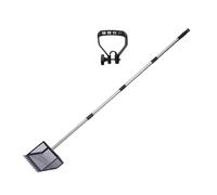 Illkjasfc Ergonomic Rubber Grip Manure Scooper For Elderly Users Adjustable 35 65 Inch Stainless Handle For Back Extended Handle Back Friendly Manures Tool