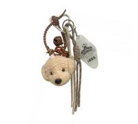 Illkjasfc Eye Catching Bear Dog Keychain Plush Figure Bag Charm for Handbags and Keys Practical and Stylish Car Ornament Bear Dog Lover Gift