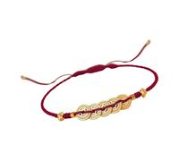 Illkjasfc Fortunes Attracting Braided Cord Anklet with Unique Craftsmanship Handmade Bracelets for Year of Blessings Coin Charm