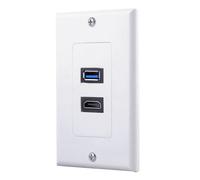 Illkjasfc HDTV USB3.0 Wall Plate Socket For Highly Speed Charging For Effortless Connection Of Devices In Tidy Organized Manner In Wall Connectors