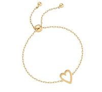 Illkjasfc Hypoallergenically Stainless Steel Heart Hollow Adjustable Fit Wristchain for Sensitive Skin Daily Wear Resistant