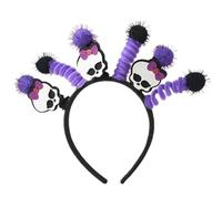 Illkjasfc Lightweight Skeleton Hairband Slip Resistant Design Headband Hair Decors For Themed Parties Dance Performances Mysterious Skull Headwear With Butterfly Detail