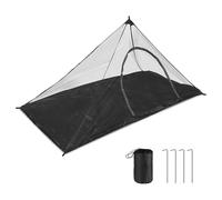 Illkjasfc Multipurpose Polyester Meshes Camp Shelter Permeable Meshes Mosquitoes Curtain for Backyard Activity Family Friendly Camping Tent with Ground Stakes