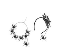 Illkjasfc Plastics Spiders Headband & Necklace Combo Halloween Party Costume Accessories For Kids Adults Halloween Photo Booth Accessories