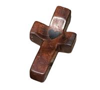 Illkjasfc Prayer Holding Wooden With Heart Comfort Pocket Handheld Crosses Fingertip Stress Relief Toy Encouragement Gifts