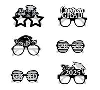Illkjasfc Set Of 6Pcs Funny Graduation Paper Glasses For Class Of 2025 Graduation Party Decoration Graduation Photography Props