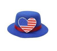 Illkjasfc Small Top Hat With Hair Clip US Independence Days Theme Costume Headwear National Day Celebration Head Accessories Supply