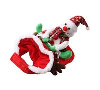 Illkjasfc Snowman Horse Riding Dog Outfit Christmas Pet Costume With Adjustable Closures Breeds Jumpsuits For Holiday Celebrations Dog Christmas Outfit