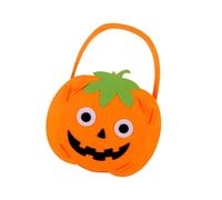 Illkjasfc Traditional Felt Pumpkin Candy Bag Seasonal Party Essential Storage with Reinforced Handle Strong Fabric Felt Trick Or Treats