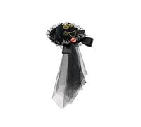 Illkjasfc Victorian Styles Small Top Hat With Industrial Gears Lace Detail And Chain Detail Punk Cosplay Headwear For Event Lace Trimmed Devil Eye Headwear