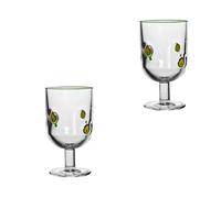 Illkjasfc Vintage Lemon Pattern Juices Glasses Set Of 4 Sturdy 360ml Glass Cups For Cocktails Water Decor Party Essential Lemon Painting Kitchens Glasses Cups