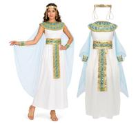 ILLOMEEGOOS Cleopatra Costume Women Set Elegant Egyptian Princess Outfit | Elegant Egyptian Princess Costume,Dress,Shawl, Cape,Headwear,Belt,Cape,Halloween,Egyptian Theme,Carnival,Cosplay Outfits