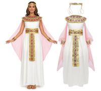 ILLOMEEGOOS Cleopatra Costume Women Set Elegant Egyptian Princess Outfit | Elegant Egyptian Princess Costume,Dress,Shawl, Cape,Headwear,Belt,Cape,Halloween,Egyptian Theme,Carnival,Cosplay Outfits