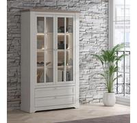 Illopa Display Cabinet - Snowy Oak and Oak Nelson