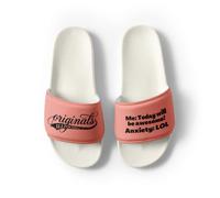 ILLTOCHILL Anxious Adult Womens Slides Anxiety Awareness Gift for Anxious Community, White, 4 UK