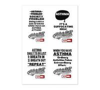 ILLTOCHILL Asthmatic Stickers Asthma Awareness Sticker Sheet Wheeze Breathing Gift