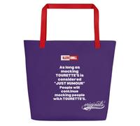 ILLTOCHILL Tourettic Tote Bag Tourette Awareness All Over Print Large Tote Bag, Red, One Size, Design 1