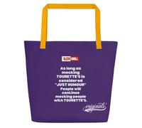 ILLTOCHILL Tourettic Tote Bag Tourette Awareness All Over Print Large Tote Bag, Yellow, One Size