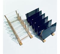 ILLUCKAI 12 Sheets Transparent COE 96 Glass for Fusing,Black + Clear Fused Glass for Stained Glass Mosaic Art Patterns