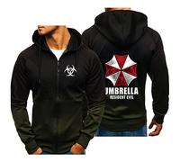 ILLUMAX Zip Up Hoodies for Men Resid.ent Evil, Hooded Tracksuit Sweatshirt with Pockets, Durable G.ym Wear for Adult Running-Green||3XL