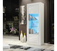 Creative Furniture Illume Display Cabinet 170cm - A Stylish & Modern Cabinet with Glass Shelves & LED Lights in White Creative Furniture White