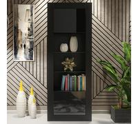 Illume Display Cabinet 170cm - Black with Gloss Doors