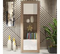Illume Display Cabinet 170cm - Oak & White Gloss Doors