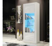 Illume Display Cabinet 170Cm White With High Gloss Doors And Led Lighting - Creative Furniture
