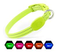 Illumifun LED Dog Collar for Puppy, USB Rechargeable Light Up Collar, Lightweight Nylon Glowing Dog Collar for Your Small Pups& Cats (Green, X-Small)