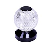 Illumina Sphere Touch: Rechargeable Spherical LED Lamp (Transparent, Black)