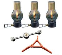 Illuminate Gas Lantern For Group Campouts And Solo Expeditions, Uniform Light Distribution, Low Profile Shape Minimizes Packing Volume(3*Gas lamp set)