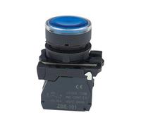 Illuminated 22mm Push Button Switch Momentary With Integral LED Blue NB5 XB2 XB5 Spring Return 1Pcs(2NO,380V)
