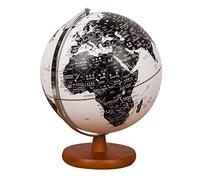 Illuminated Antique Black,World Globe with Solid Wood Stand,HD Easy to Read Geographic,Desktop Decoration for Home or Office