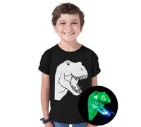 Illuminated Apparel Dinosaur Kids Interactive Glow in The Dark T-Shirt - Fun for Birthday Parties (12-14 Years)