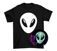 Illuminated Apparel Kids Alien Head Interactive Glow in The Dark T-Shirt (7-8 Years) Black