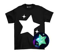 Illuminated Apparel Original Kids Sparkling Star Interactive Glow in The Dark T-Shirt (9-11 Years) Black