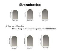 Illuminated Arch Mirror 130cm with Anti Fog 120cm Bathroom Mirror Touch Switch Dimmable LED Backlight in 3 Colors Metal Frame (Black 20x32in)