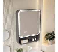 Illuminated Bathroom Cabinet Rectangle LED Light ty Storage with Touch Button One-Click Remote Control Modern Bathroom Stylish and Functional Design.
