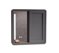 Illuminated Bathroom CabinetWallMounted Aluminum Sto with Mirror AntiFog Lights Grey 60x13x70 cm Perfect Above Toilet Solut