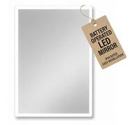 Illuminated Bathroom Mirror with LED Lights 500x700mm IP44 Rated - Verve Portrait Lithium-Ion Battery Operated Bathroom Mirror,Light Up Wall Mirrors with Rocker Switch, Frameless LED Mirrors for Walls