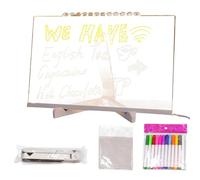 Illuminated Bulletin Board - Acrylic LED Message Board | Erasable LED Acrylic Board - LED Writing Light Acrylic Board, Clear Luminous Acrylic Board Pair