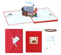 Illuminated Christmas Card with LED Light Holiday Greeting for Family Friend Party Light Up Christmas Card