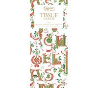 Illuminated Christmas Noel Writing Caspari Tissue Wrap 4 Sheets of 70 x 50 cm Luxury Tissue Wrapping Paper