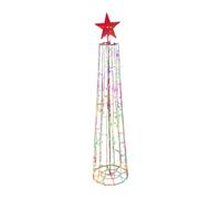 Illuminated Cone Tree - Outdoor Christmas Decoration, Metal Holiday Yard Ornament, Stylish Tree with Remote Lighting Effects, Seasonal Decoration for the Garden, Patio and Festive
