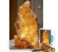 Illuminated Crystal Geode Lamp 1000-piece Puzzle for Teenagers Logic Build Precise Connection Fun Challenge Furniture Decor (38x26cm)