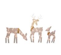 Illuminated Deer Statue for Outdoor Christmas Decoration Rust Resistant Iron Family Sculpture Garden Decoration Metal Deer Sculpture for Garden