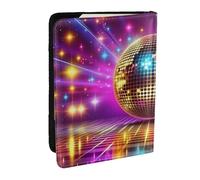 Illuminated Disco Ball Printed Passport Holder,Travel Pu Leather Passport Cover Case Organiser for Men Women,6.5 Inch