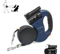 Illuminated Double Retractable Leash for Two Dogs, 360° Anti-Tangle Swivel Strap and 3M Retractable Strap, with Comfortable Ergonomic Handle for Small and Medium-Sized Pets on The go(Blue)