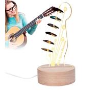 Illuminated Guitar Picks Display | Illuminate Acrylic Electric Guitar Head Shaped Pick Holder | Bass Pick Display Stand with Base